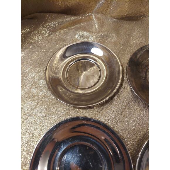 4 Demitasse Continentale Saucers Silverplate, Plates Only, No Cups, 4", Brazil - Picture 2 of 12